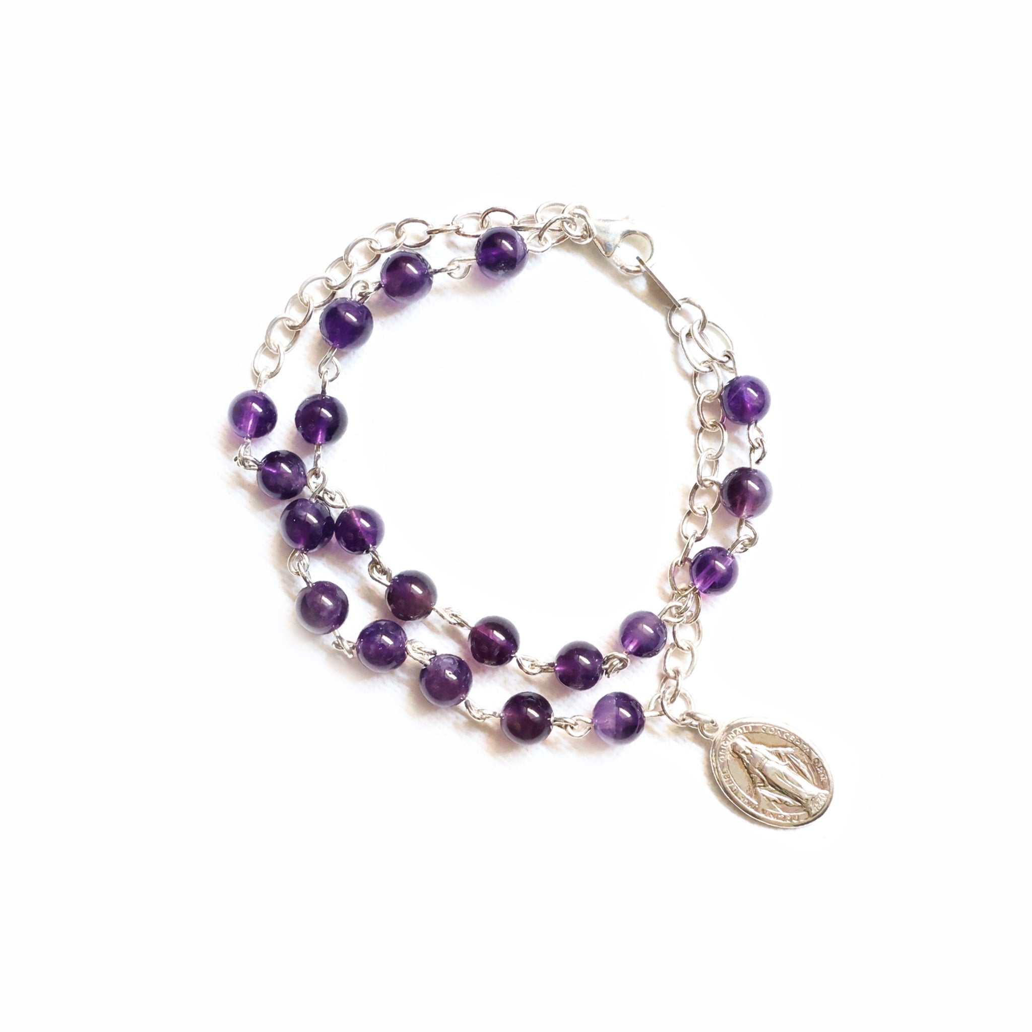 Miraculous Amethyst Sterling Silver Bracelet