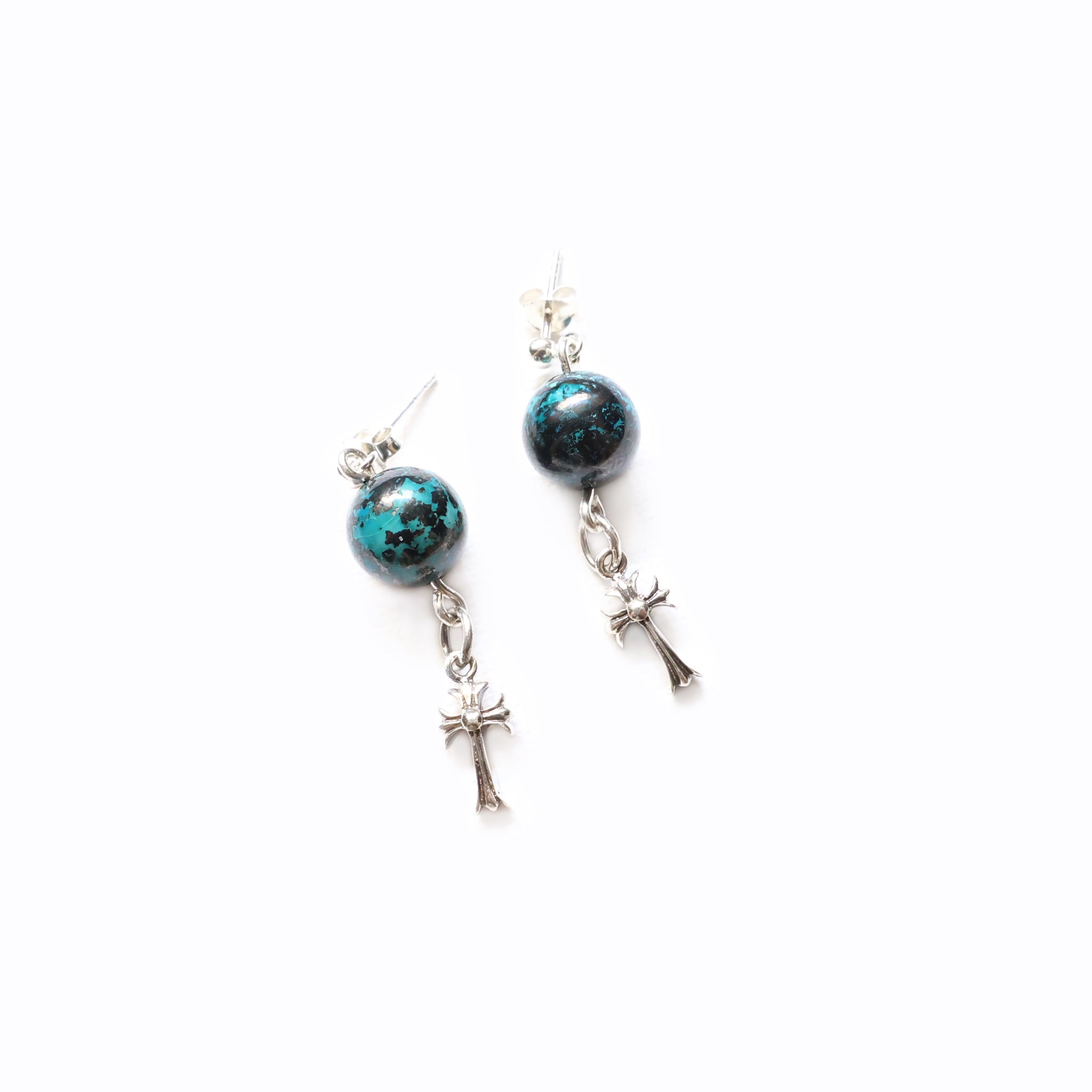 Elegant Chrysocolla & Sterling Silver Earrings