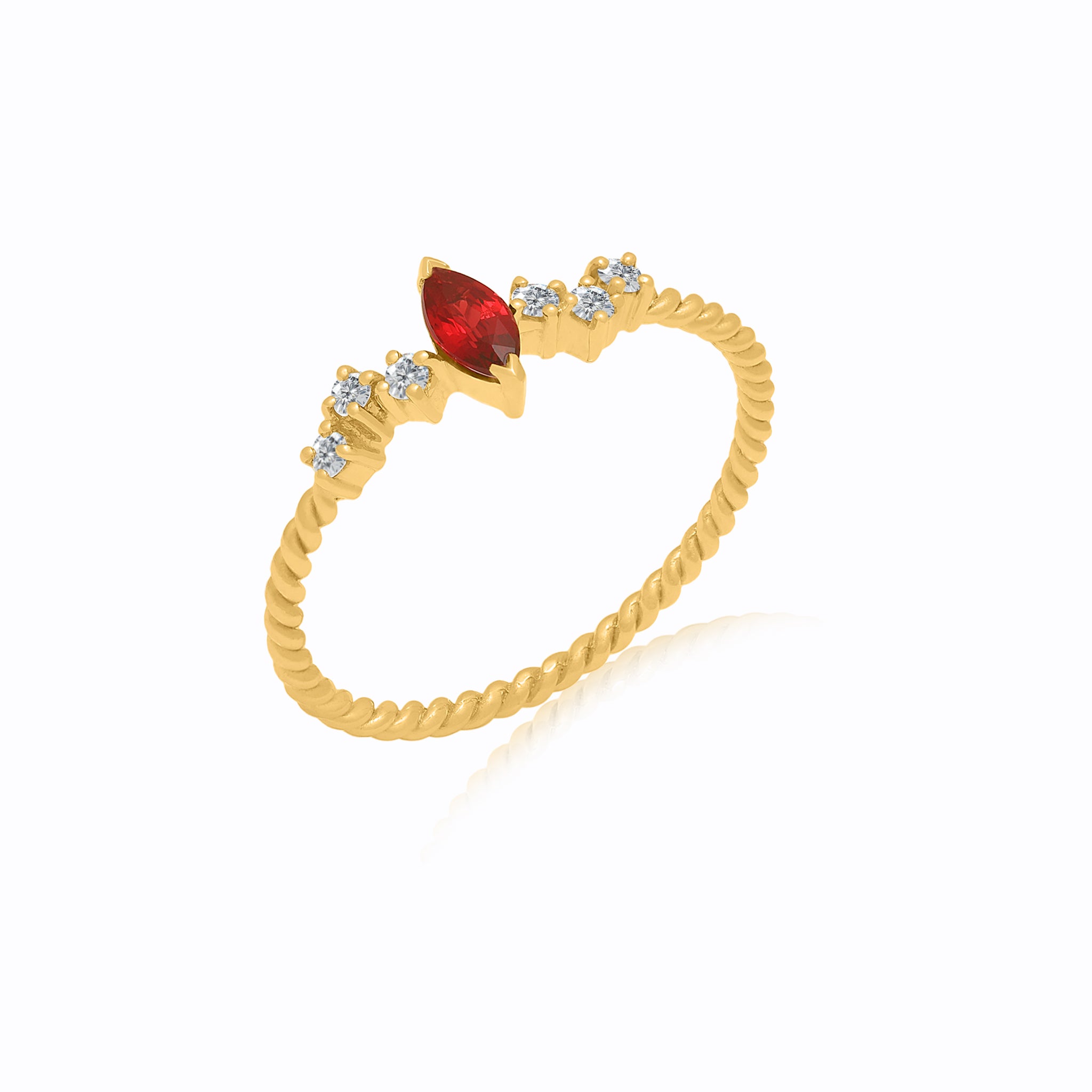 Red Marquise Garnet Ring