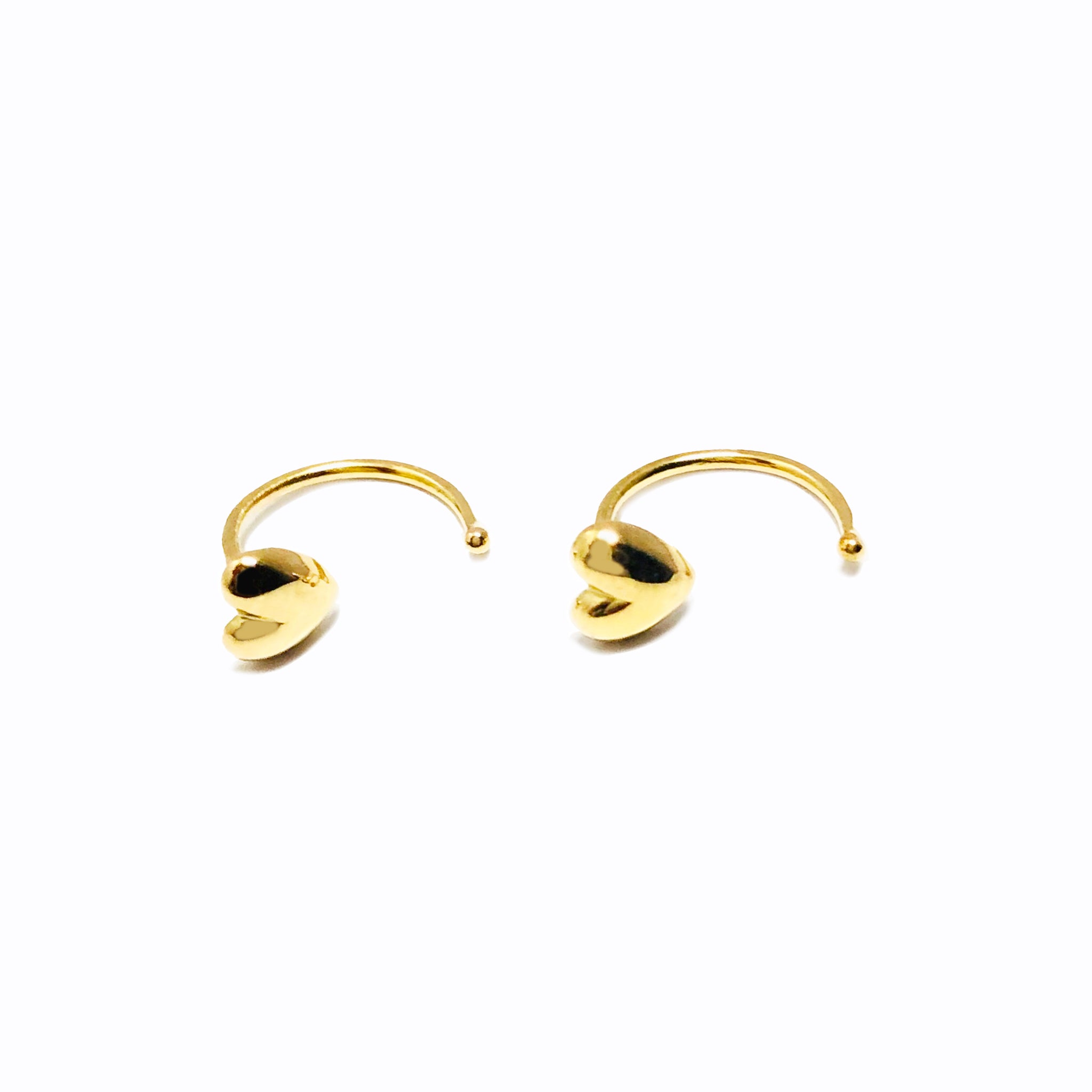 Golden Whispers Heart Earrings in 18K Gold