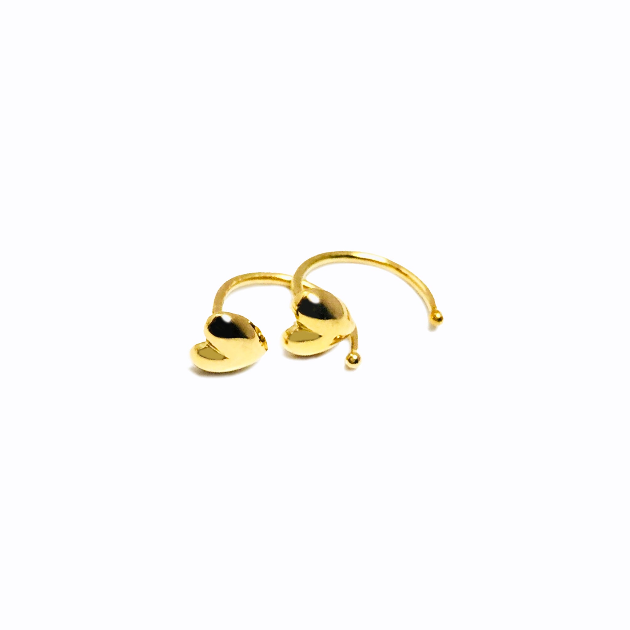 Golden Whispers Heart Earrings in 18K Gold