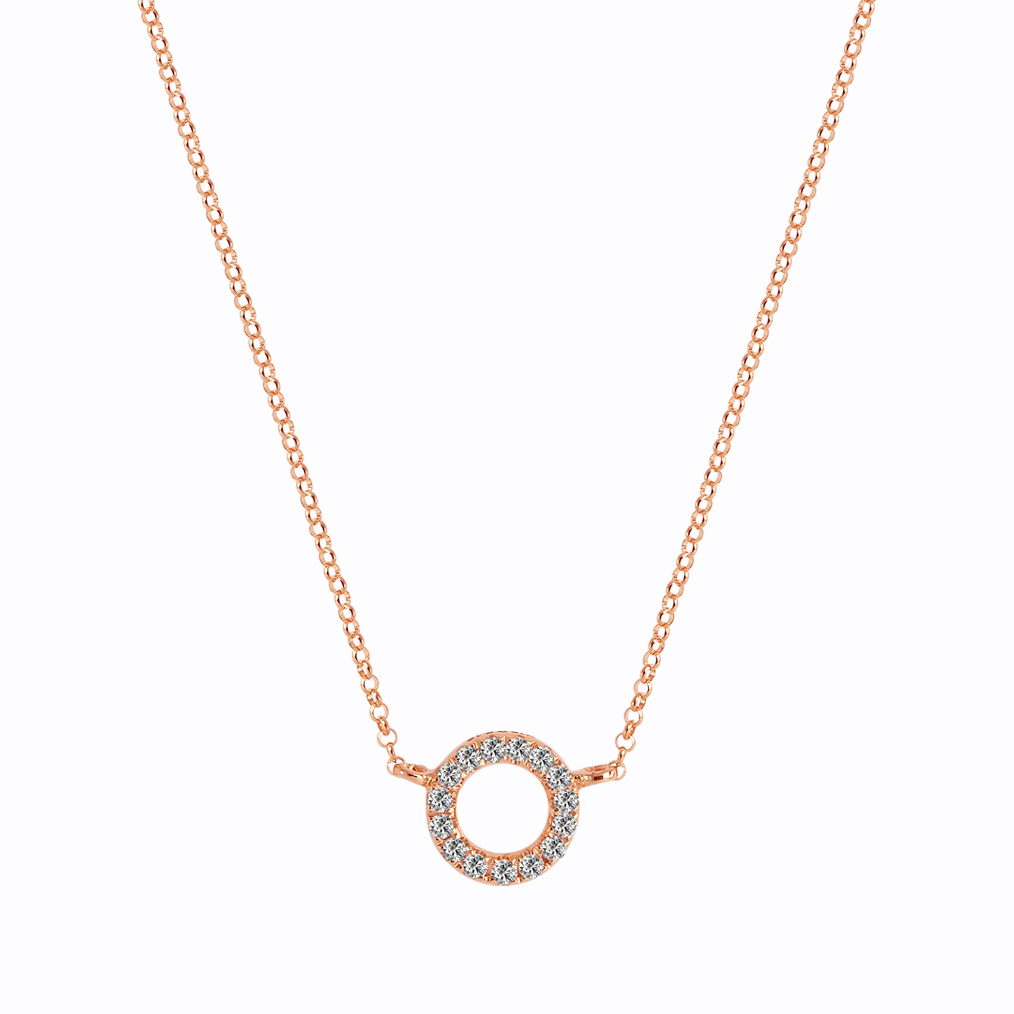 Circle Gold Diamonds Necklace