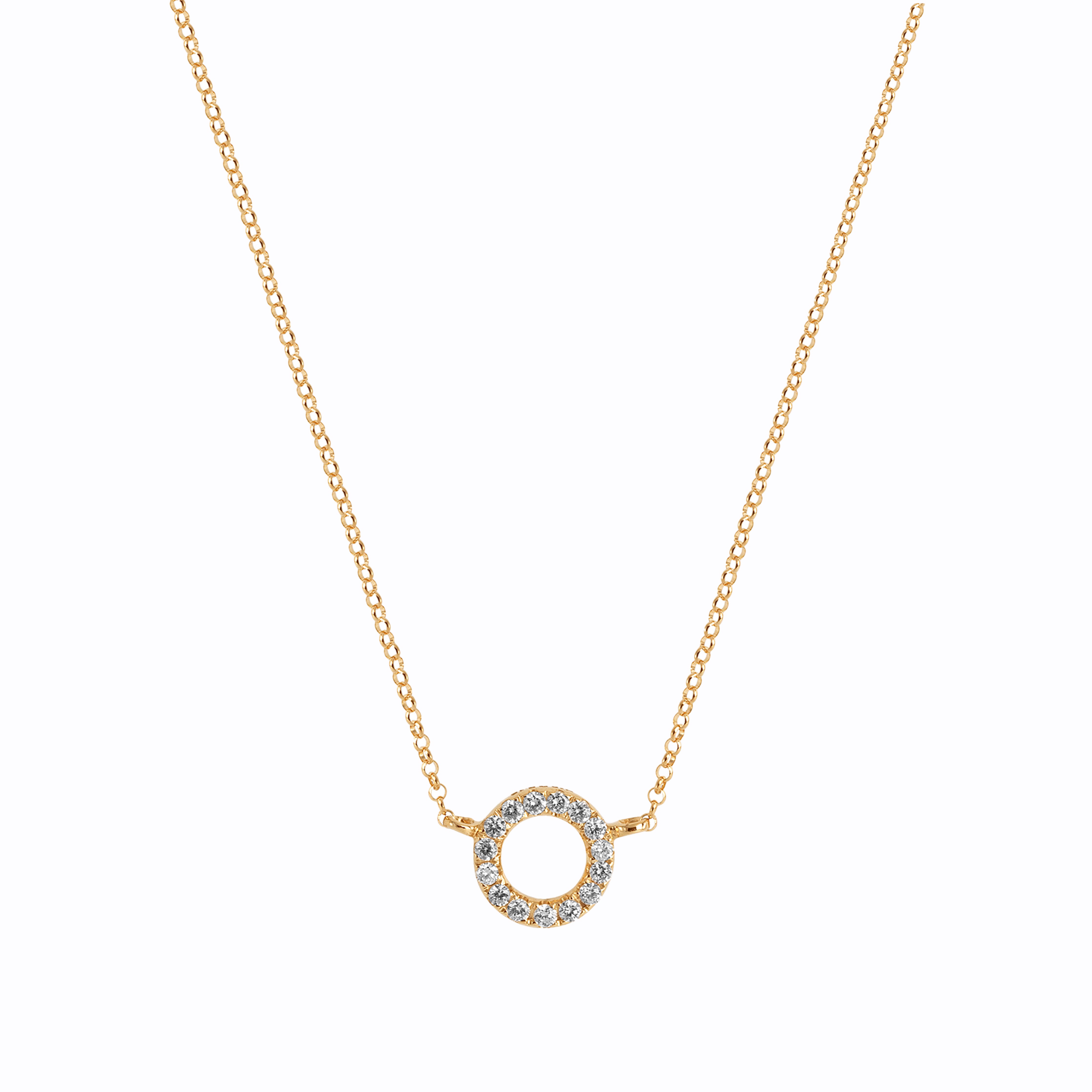 Circle Gold Diamonds Necklace