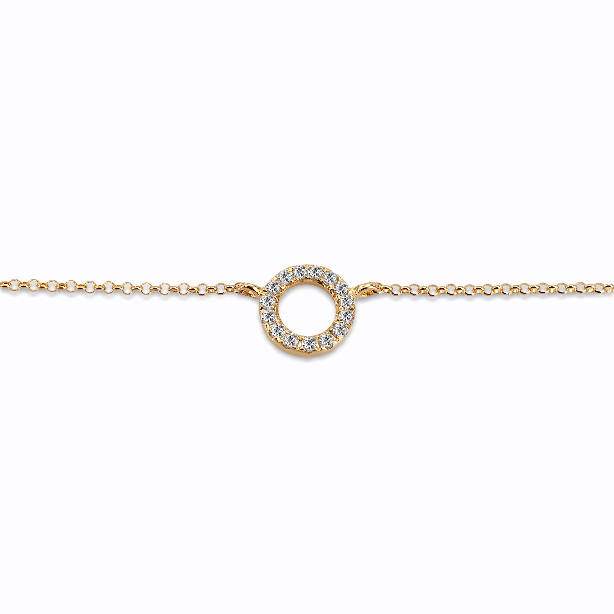 Circle Gold Diamonds Necklace