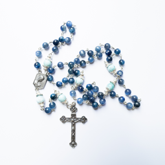 Oceanic Larimar Kyanite Rosary