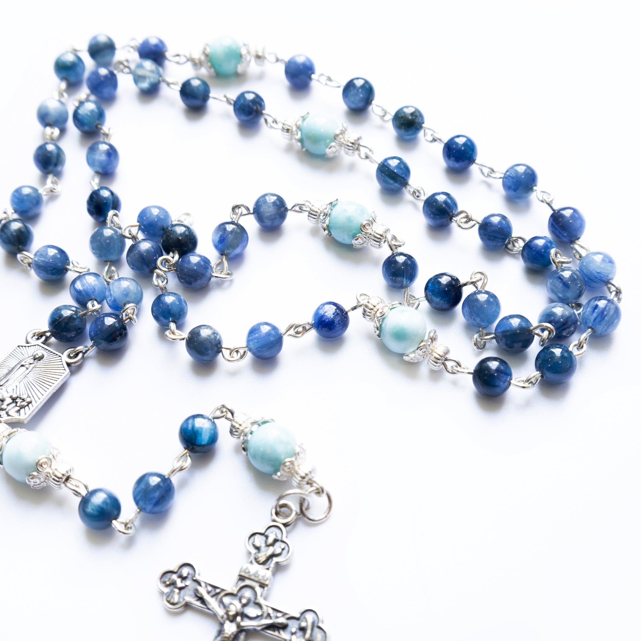 Oceanic Larimar Kyanite Rosary