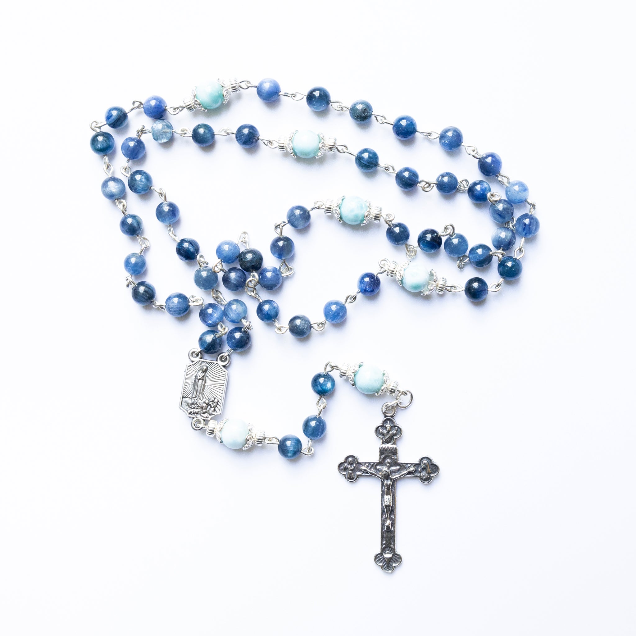 Oceanic Larimar Kyanite Rosary