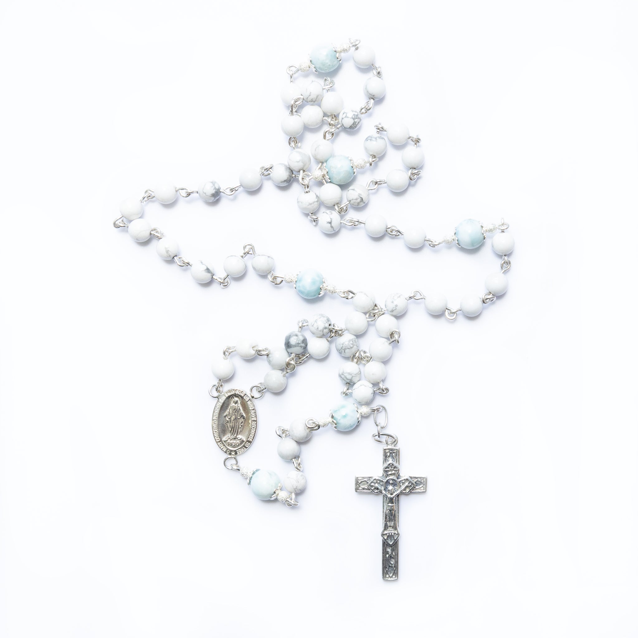 Angelic Larimar Howlite Rosary