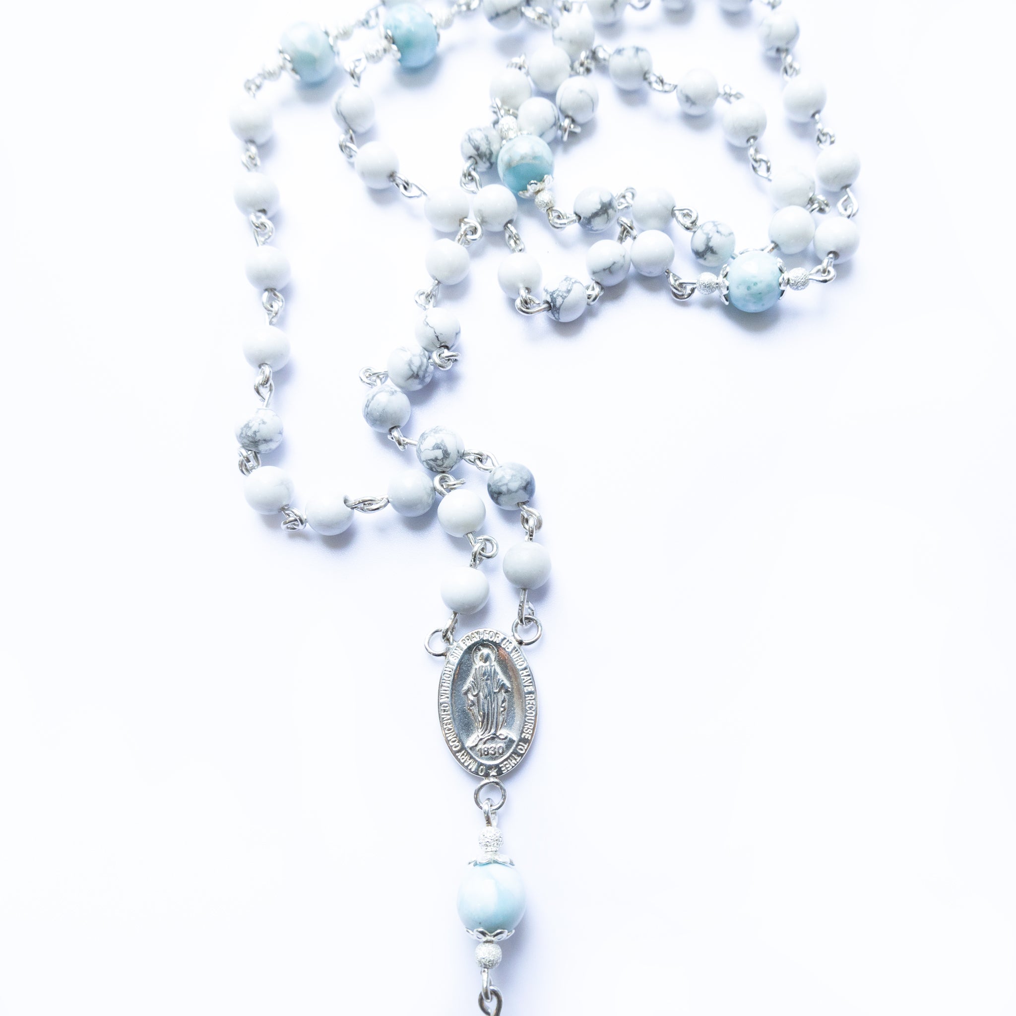 Angelic Larimar Howlite Rosary