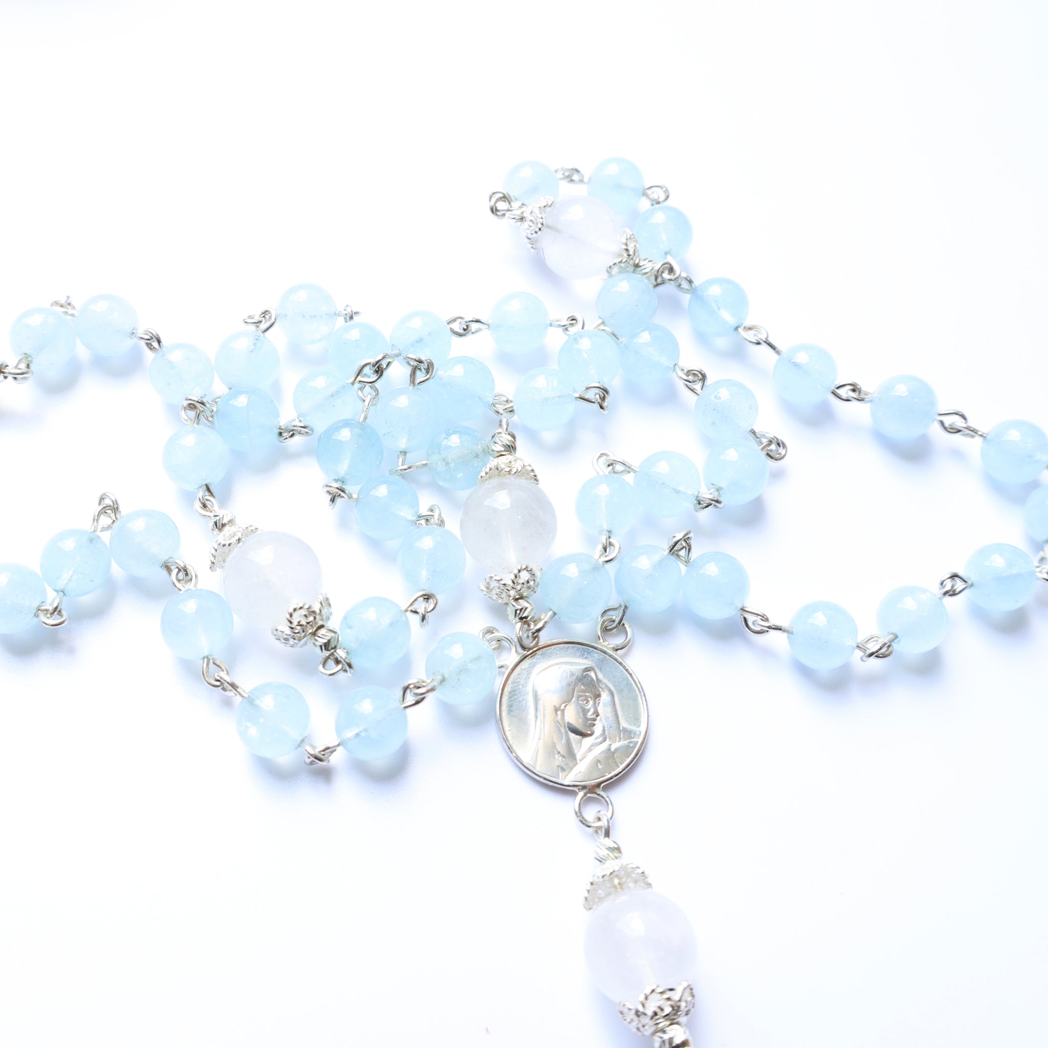 Serene Tourmaline Aquamarine Rosary