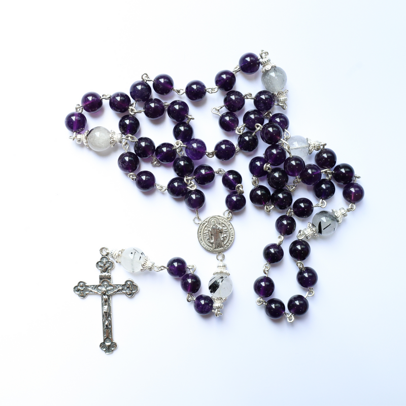 Quartz Amethyst Benedict Harmony Rosary