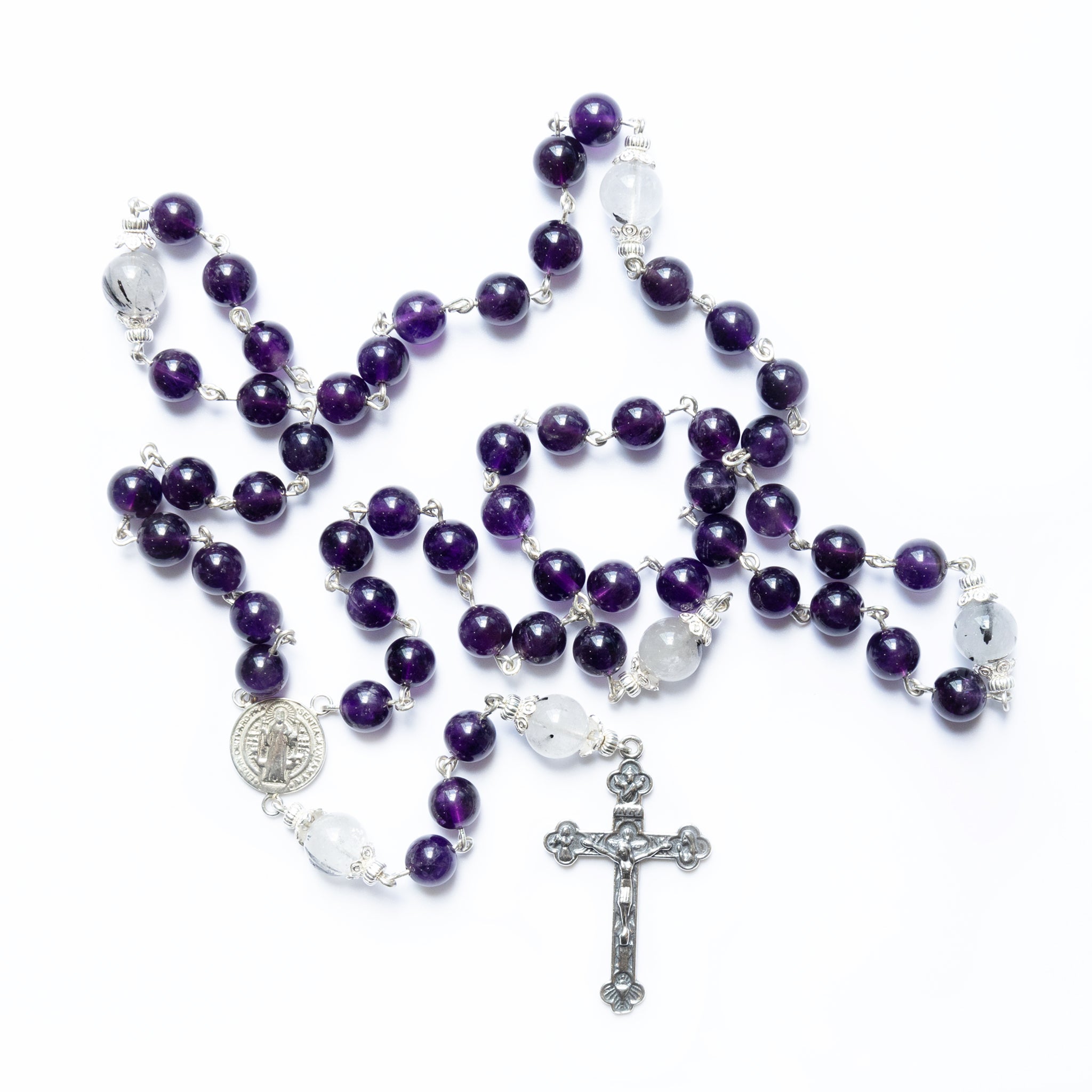 Quartz Amethyst Benedict Harmony Rosary