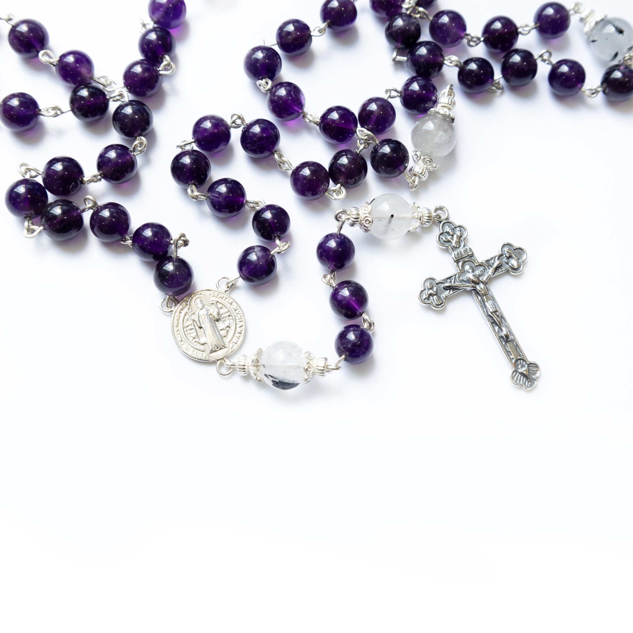 Quartz Amethyst Benedict Harmony Rosary