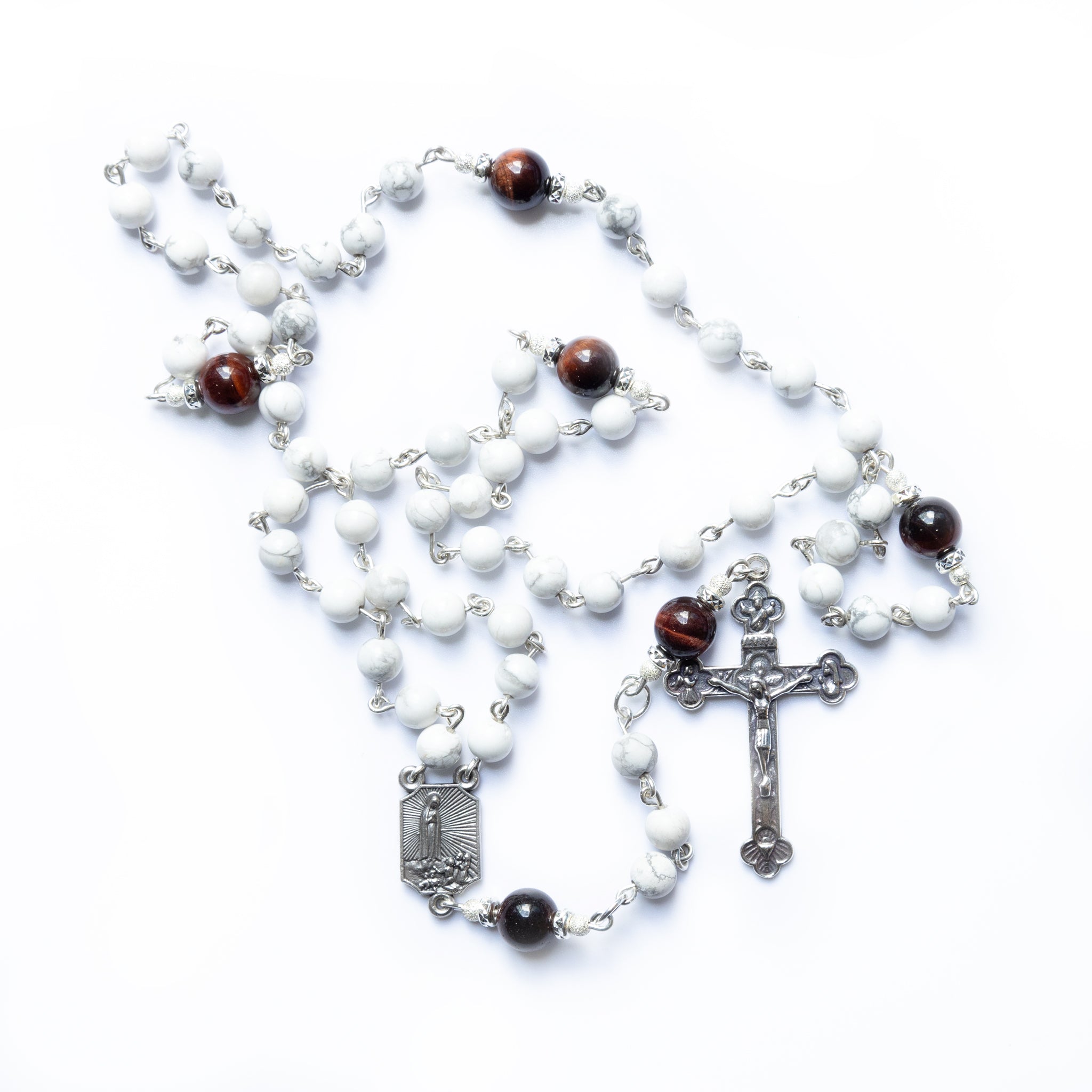 Crimson Tiger Eye Mary Rosary