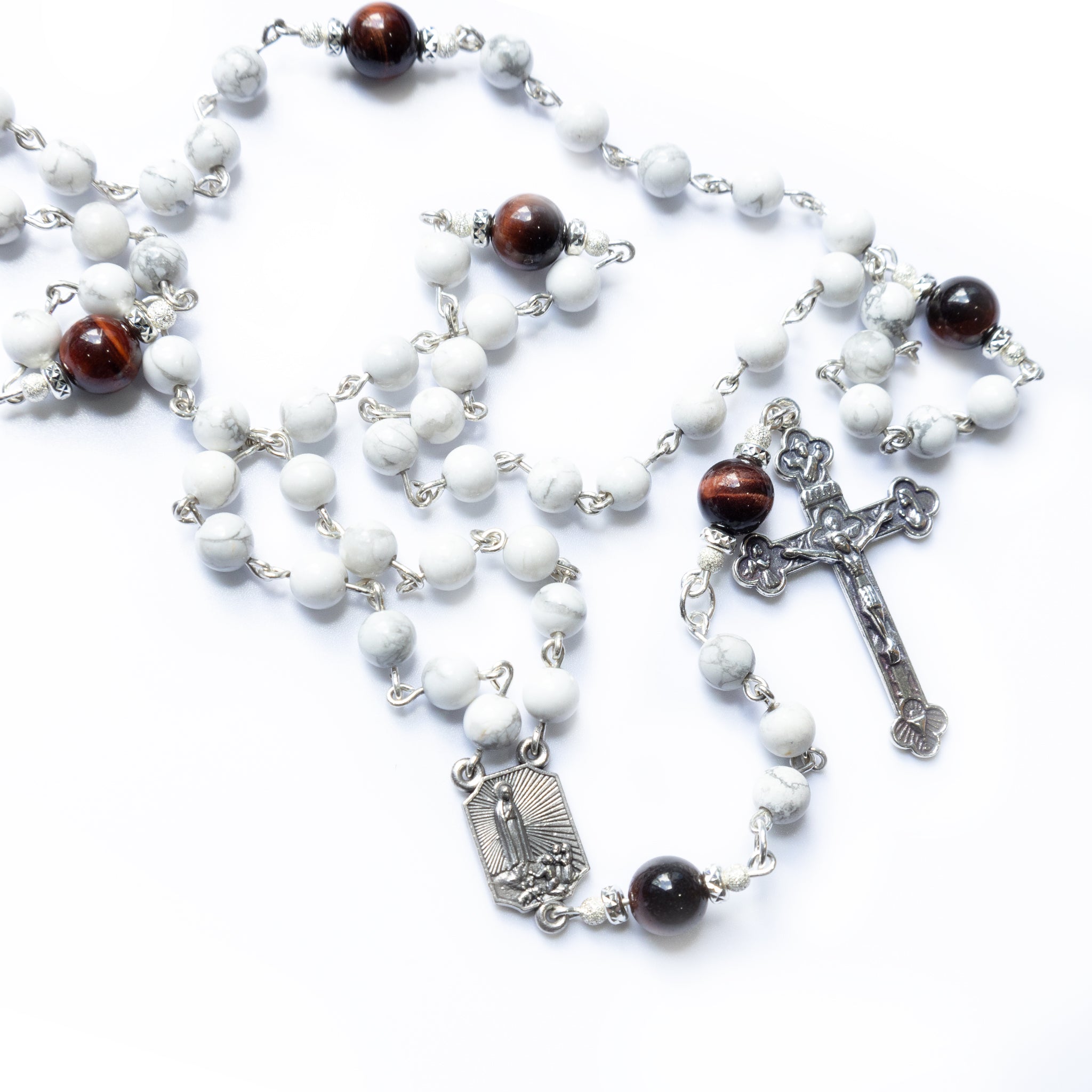 Crimson Tiger Eye Mary Rosary